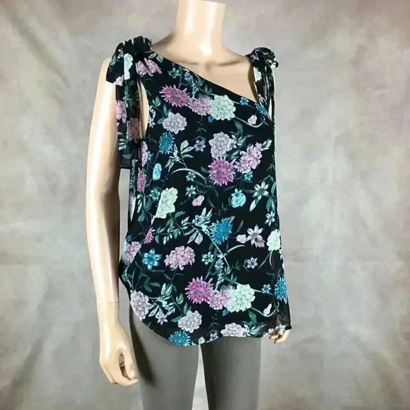 KENSIE Women's Floral Chiffon Strappy Shoulder Sleeveless Top NWT SMALL - Picture 4 of 8